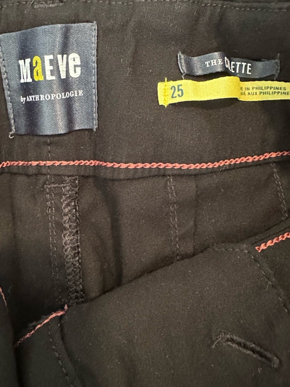 Maeve Black Colette High-Rise Wide-Leg Pants 25 - Picture 3 of 3